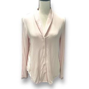 Victoria's Secret Women's Shawl Collar Button Front Sleepwear‎ Top Pink Small